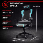 Silla de juego RESPAWN Flexx Mesh con soporte lumbar y reposacabezas ajustable