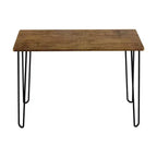 Escritorio industrial moderno Hastings Home con patas de horquilla, acabado de vetas de madera y detalles de acero para oficina en casa