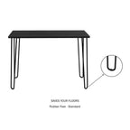 Escritorio industrial moderno Hastings Home con patas de horquilla, acabado de vetas de madera y detalles de acero para oficina en casa