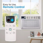 Climatiseurs de fenêtre BLACK+DECKER, 5 000-14 000 BTU, refroidissent des pièces jusqu'à 65 m², avec télécommande ou commandes manuelles, plusieurs vitesses de refroidissement