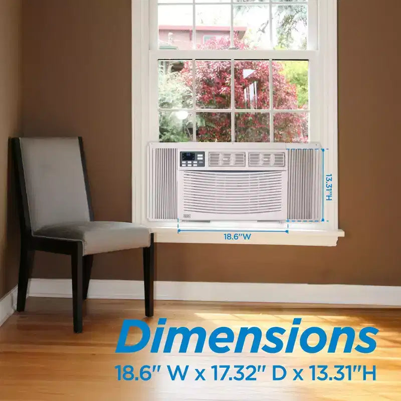 Climatiseurs de fenêtre BLACK+DECKER, 5 000-14 000 BTU, refroidissent des pièces jusqu'à 65 m², avec télécommande ou commandes manuelles, plusieurs vitesses de refroidissement