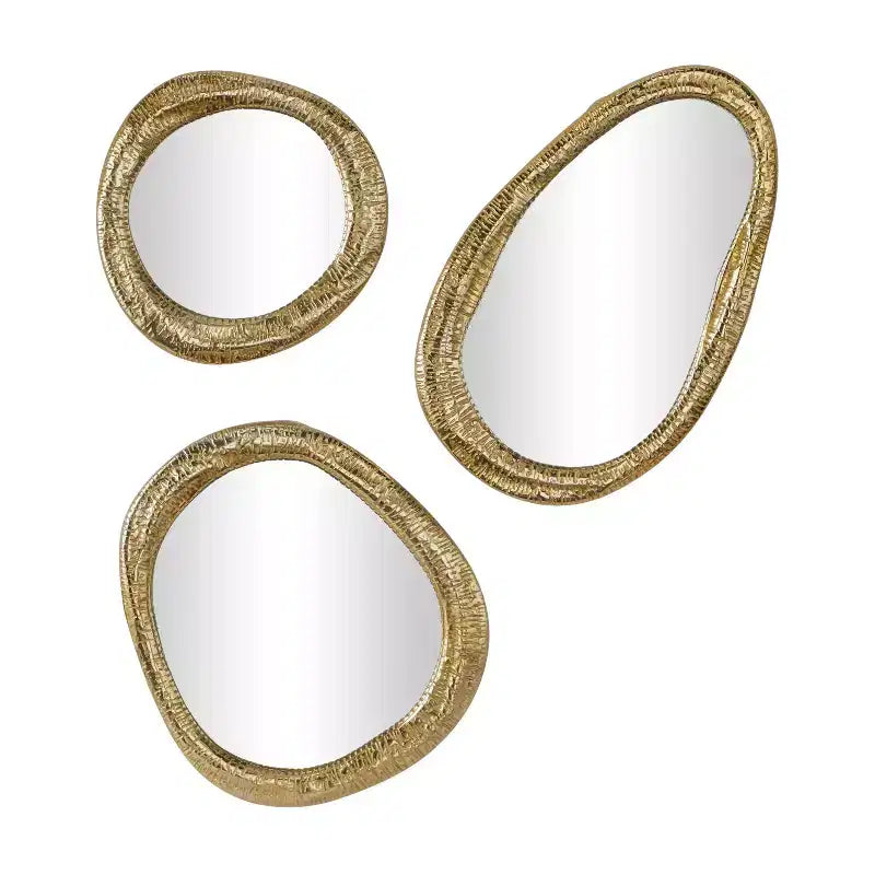 Lot de 3 miroirs muraux abstraits en aluminium - Olivia & May