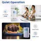 Costway Climatiseur portable 3-en-1 5000 BTU (8000 BTU ASHRAE) avec modes Froid, Déshumidification, Ventilation et Nuit