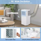 Climatiseur portable Costway 6000 BTU (10000 BTU ASHRAE) Unité de climatisation 3-en-1 avec fonctions froid, déshumidificateur, ventilateur et mode nuit