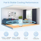 Climatiseur portable Costway 6000 BTU (10000 BTU ASHRAE) Unité de climatisation 3-en-1 avec fonctions froid, déshumidificateur, ventilateur et mode nuit