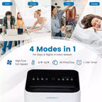 Climatiseur portable 4-en-1 Costway 5000 BTU (8000 BTU ASHRAE) avec ventilateur froid, déshumidificateur et mode veille