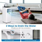 Climatiseur portable 4-en-1 Costway 5000 BTU (8000 BTU ASHRAE) avec ventilateur froid, déshumidificateur et mode veille