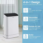 Costway Climatiseur portable 15000 BTU avec télécommande et contrôle par application, ventilateur de refroidissement, fonction chauffage et déshumidificateur