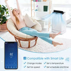 Costway Climatiseur portable 15000 BTU avec télécommande et contrôle par application, ventilateur de refroidissement, fonction chauffage et déshumidificateur