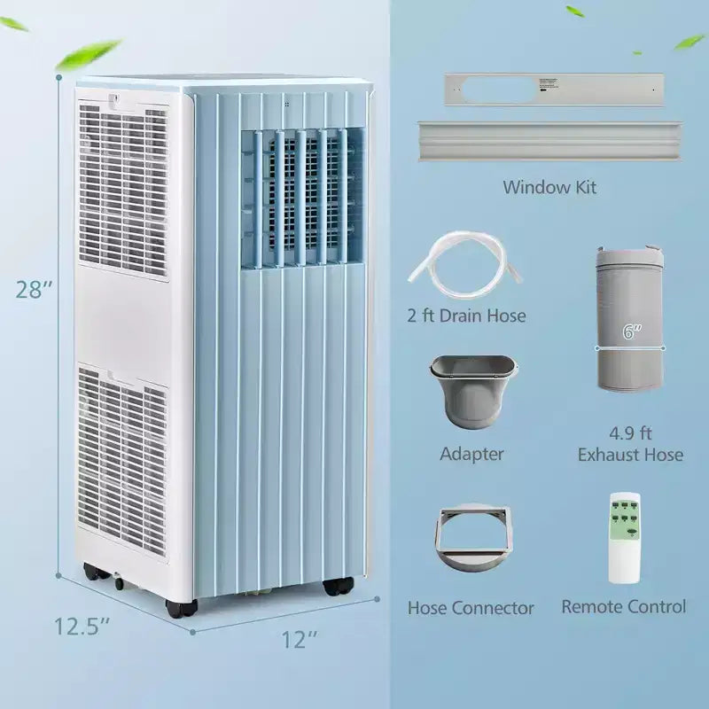 Climatiseur Portable Costway 7100 BTU (10000 BTU ASHARE) Unité AC 3-en-1 avec Refroidissement Déshumidification Ventilation Mode Veille