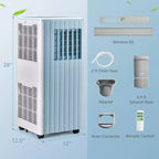 Climatiseur Portable Costway 7100 BTU (10000 BTU ASHARE) Unité AC 3-en-1 avec Refroidissement Déshumidification Ventilation Mode Veille