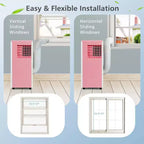Climatiseur Portable Costway 7100 BTU (10000 BTU ASHARE) Unité AC 3-en-1 avec Refroidissement Déshumidification Ventilation Mode Veille