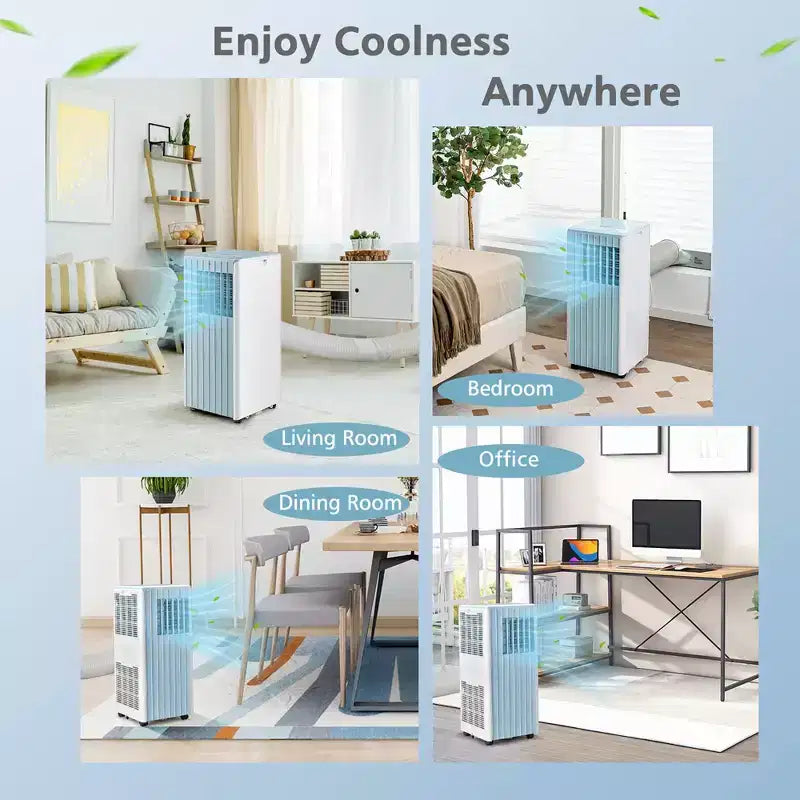 Climatiseur Portable Costway 7100 BTU (10000 BTU ASHARE) Unité AC 3-en-1 avec Refroidissement Déshumidification Ventilation Mode Veille