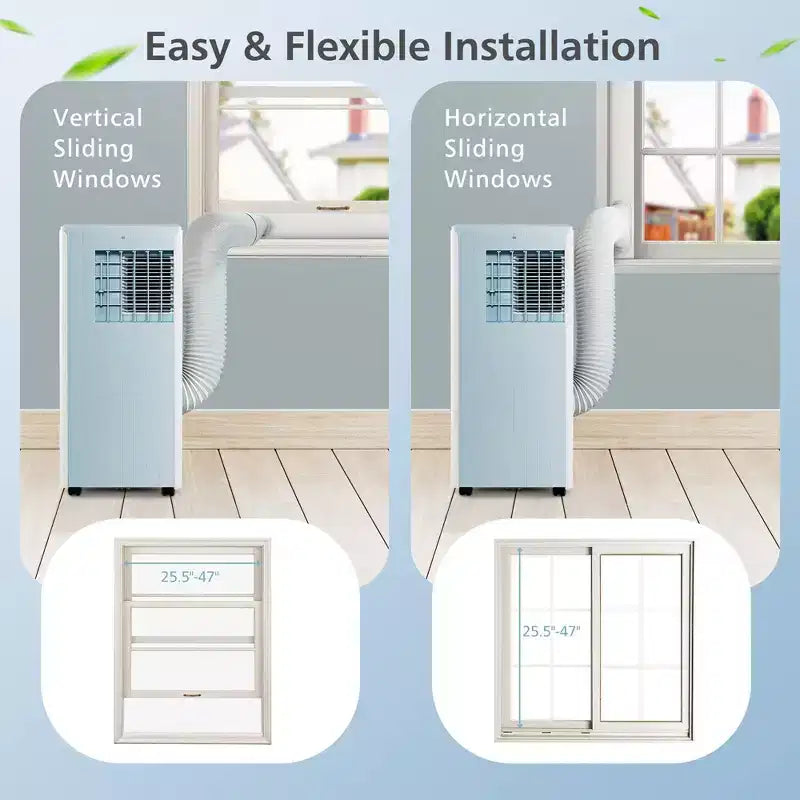 Climatiseur Portable Costway 7100 BTU (10000 BTU ASHARE) Unité AC 3-en-1 avec Refroidissement Déshumidification Ventilation Mode Veille