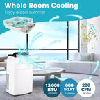 Climatiseur portable Costway 13 000 BTU avec fonctions de refroidissement, ventilation, chauffage et déshumidification