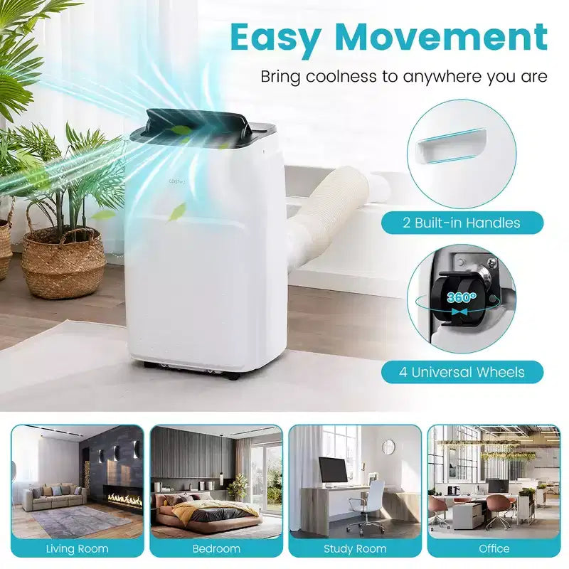 Climatiseur portable Costway 13 000 BTU avec fonctions de refroidissement, ventilation, chauffage et déshumidification