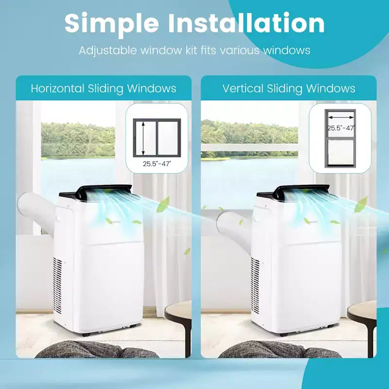 Climatiseur portable Costway 13 000 BTU avec fonctions de refroidissement, ventilation, chauffage et déshumidification