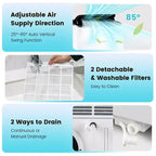 Climatiseur portable Costway 13 000 BTU avec fonctions de refroidissement, ventilation, chauffage et déshumidification