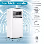 Climatiseur portable Costway 8000 BTU 3-en-1 avec ventilateur rafraîchissant, déshumidificateur et mode veille
