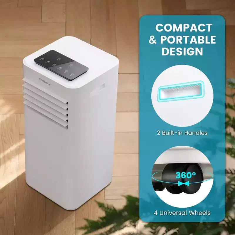 Climatiseur portable Costway 8000 BTU 3-en-1 avec ventilateur rafraîchissant, déshumidificateur et mode veille