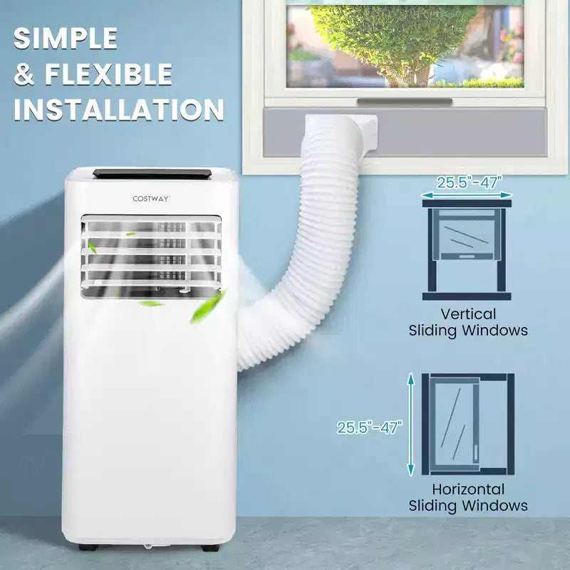 Climatiseur portable Costway 8000 BTU 3-en-1 avec ventilateur rafraîchissant, déshumidificateur et mode veille
