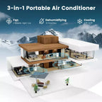 Climatiseur portable Costway 6000 BTU (10000 BTU ASHRAE) avec mode déshumidificateur et ventilateur, jusqu'à 32,5 m²