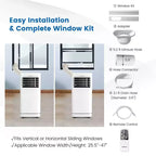 Climatiseur portable Costway 6000 BTU (10000 BTU ASHRAE) avec mode déshumidificateur et ventilateur, jusqu'à 32,5 m²