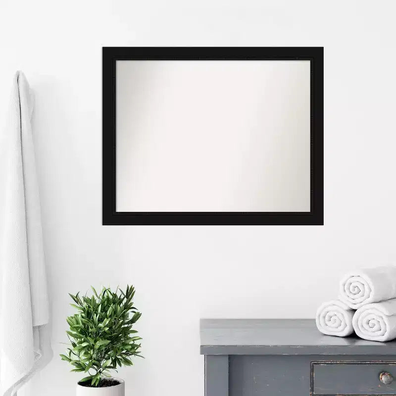 Miroir mural de salle de bain Amanti Art Avon noir, sans biseau