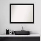 Miroir mural de salle de bain Amanti Art Avon noir, sans biseau