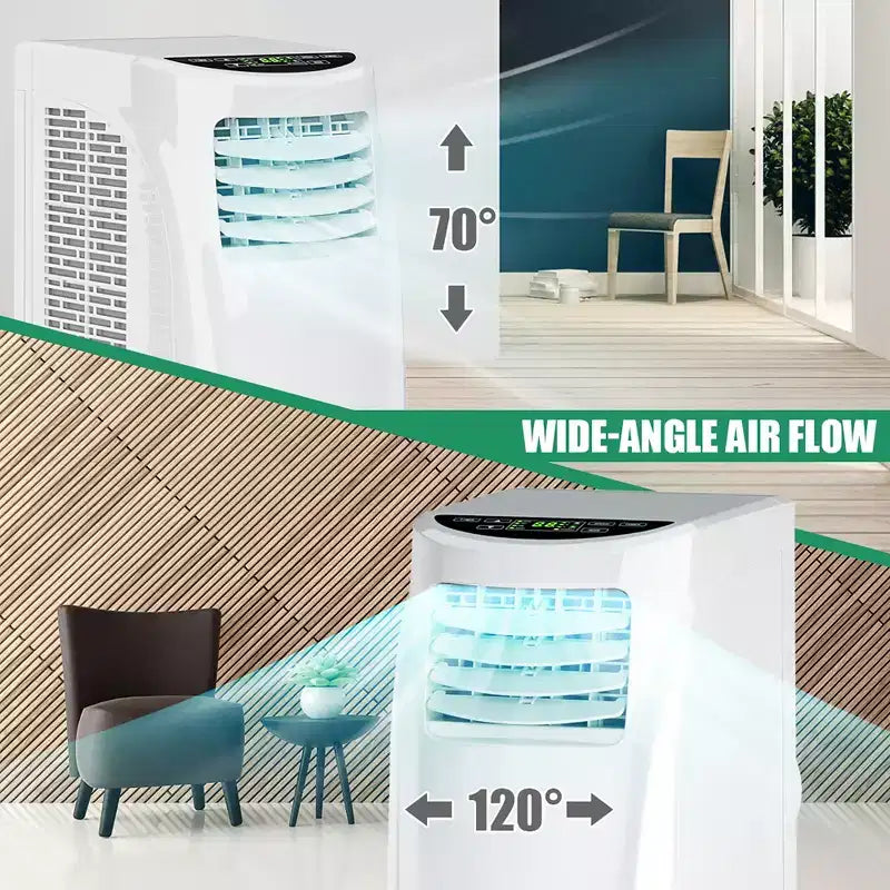 Costway Climatiseur portable 5500 BTU (8000 BTU ASHRAE) et déshumidificateur avec télécommande