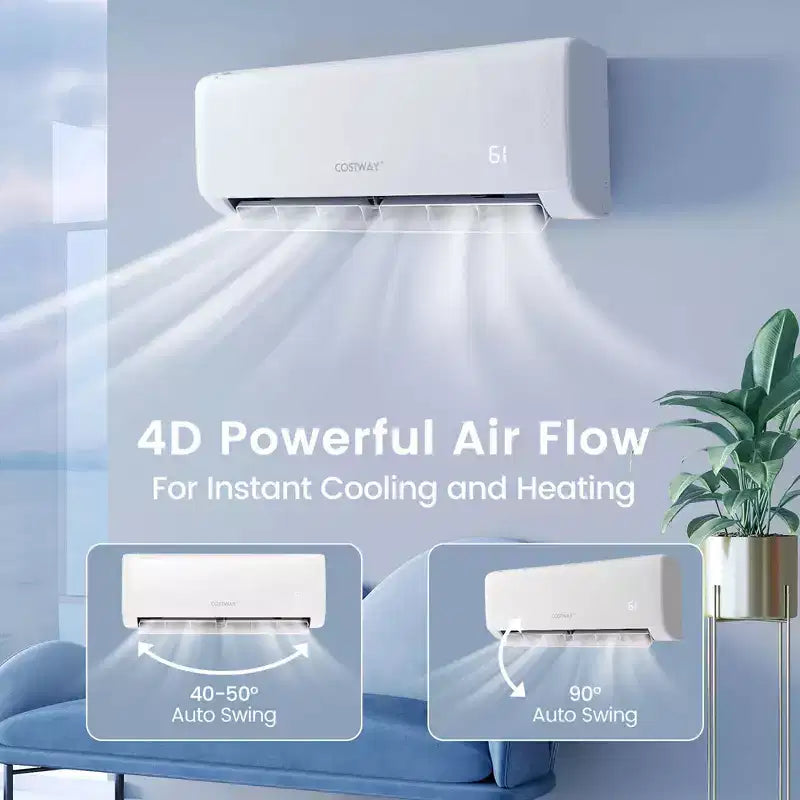 Aire acondicionado mini split Costway de 12,000 BTU con bomba de calor y control remoto