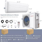 Aire acondicionado y calefactor tipo split de pared Costway de 9000 BTU con control remoto