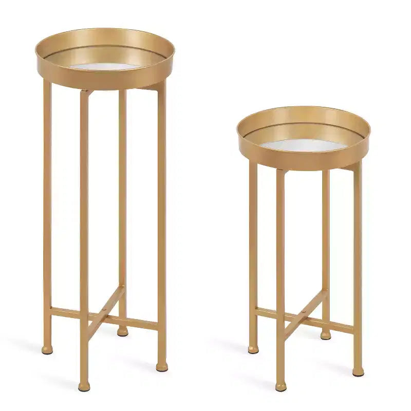 Ensemble de tables d'appoint rondes pliables en métal Celia de Kate and Laurel