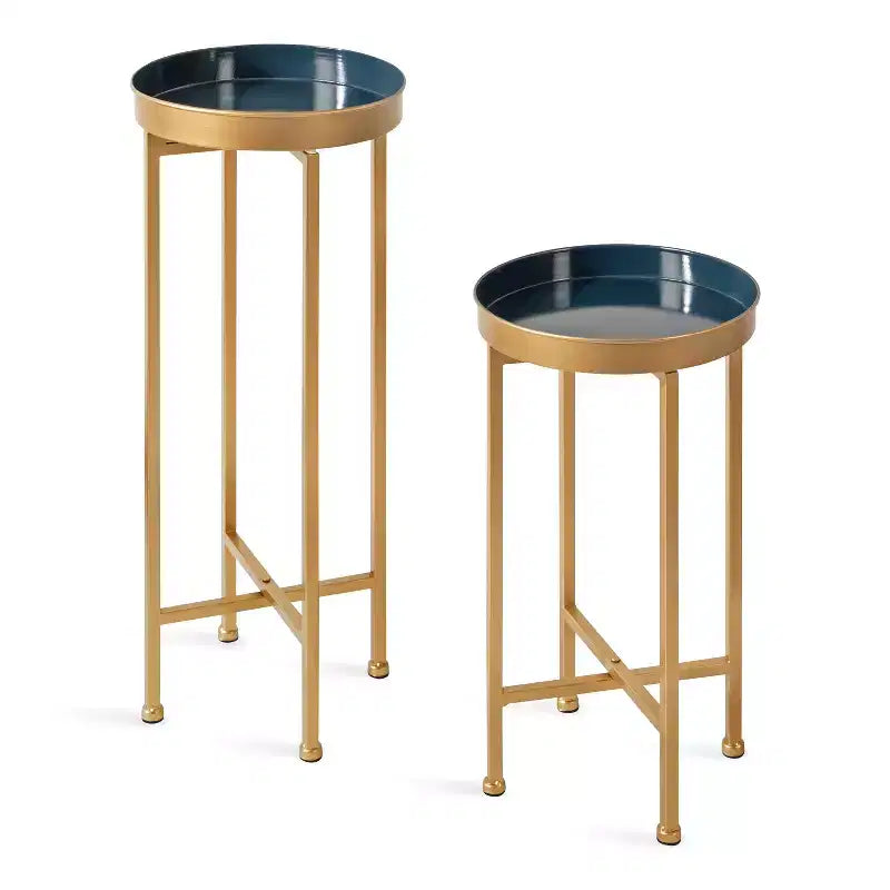 Ensemble de tables d'appoint rondes pliables en métal Celia de Kate and Laurel