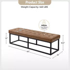 Banco ancho de dormitorio Gema 60 para dormitorio y sala de estar| ART OF LIVING DESIGNS