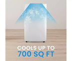 Climatiseur portable SereneLife 14 000 BTU pour la maison avec déshumidificateur, ventilateur, télécommande + kit de fenêtre, blanc