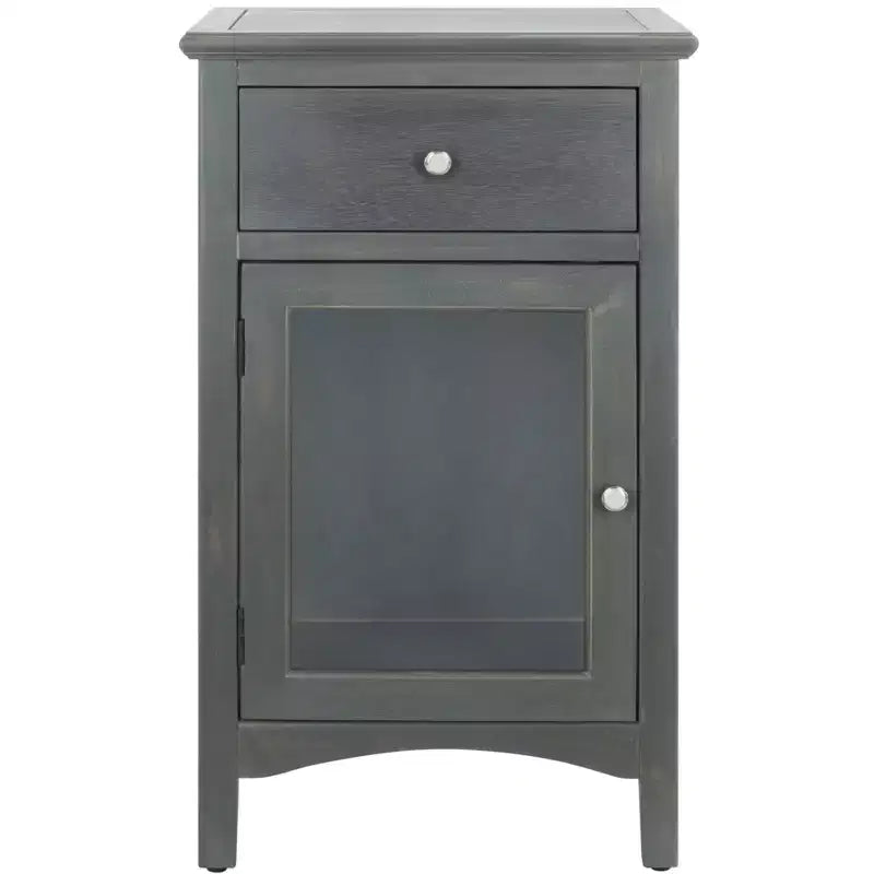 Ziva 1 Drawer Nightstand With Glass Cabinet - AMH6630 - Safavieh Couture