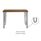 Lujoso Escritorio para el Hogar con Patas Horquilla - Decoración del Hogar de Estilo Industrial Moderno - Aspecto de Veta de Madera y Detalles de Acero