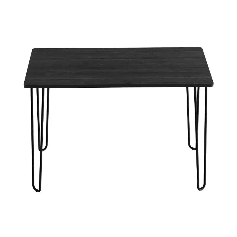 Lujoso Escritorio para el Hogar con Patas Horquilla - Decoración del Hogar de Estilo Industrial Moderno - Aspecto de Veta de Madera y Detalles de Acero