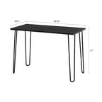 Lujoso Escritorio para el Hogar con Patas Horquilla - Decoración del Hogar de Estilo Industrial Moderno - Aspecto de Veta de Madera y Detalles de Acero