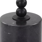 Mesa auxiliar redonda de mármol negro de 25,4 cm de ancho Uttermost Bead