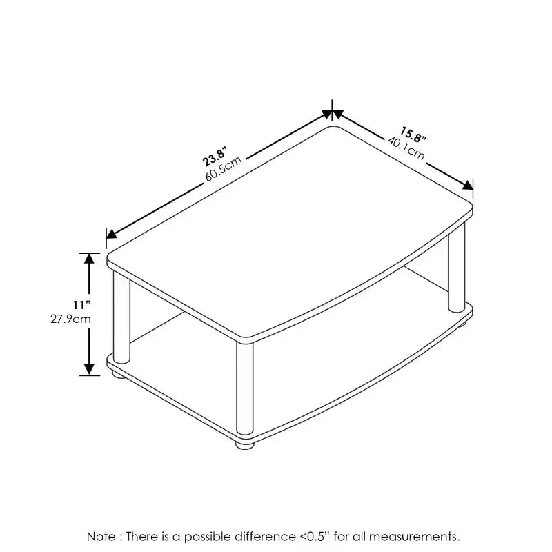 Furinno Industrial sin Herramientas Soporte de TV Elevado con Estantes Abiertos de 2 Niveles Consola de TV para Televisores de hasta 25 Pulgadas Nogal Oscuro