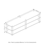 Furinno Moderno Mueble para TV de 3 Niveles Mesa Consola Centro de Entretenimiento Multimedia con Estante de Almacenamiento Abierto, Cereza Oscura/Negro