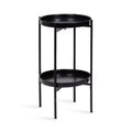Kate and Laurel Celia Round 2-Tier Metal Foldable Tray Table