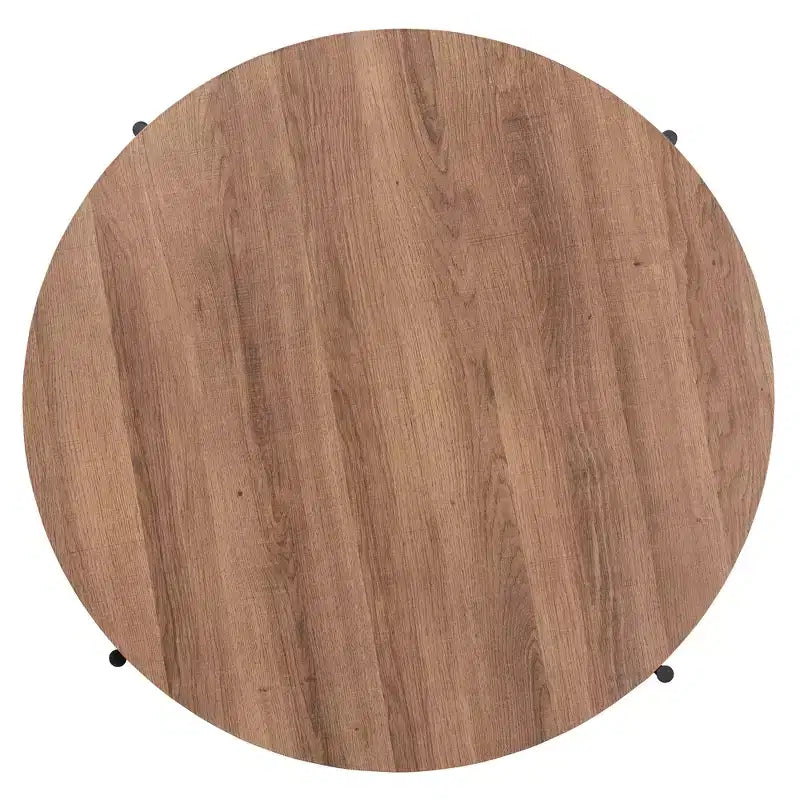Table basse Baxton Studio Umar en bois avec finition noyer et métal noir, style industriel moderne