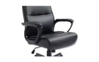 Silla de trabajo con respaldo alto, soporta hasta 124.74 kg, altura del asiento de 44.60 a 54.30 cm, asiento/respaldo negro, base negra