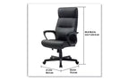 Silla de trabajo con respaldo alto, soporta hasta 124.74 kg, altura del asiento de 44.60 a 54.30 cm, asiento/respaldo negro, base negra