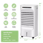 Refroidisseur d'air par évaporation Costway 4-en-1 avec humidificateur portable, minuterie, 3 modes et vitesses