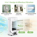 Refroidisseur d'air par évaporation Costway 4-en-1 avec humidificateur portable, minuterie, 3 modes et vitesses