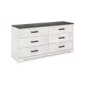 Signature Design by Ashley Casual Shawburn Dresser, Whitewash/Charcoal Gray